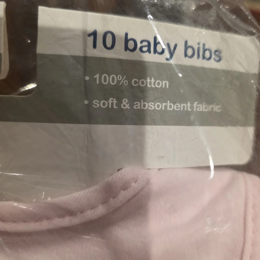 NWT Luvable Friends Pink and Gray Baby Bib Set - 10
